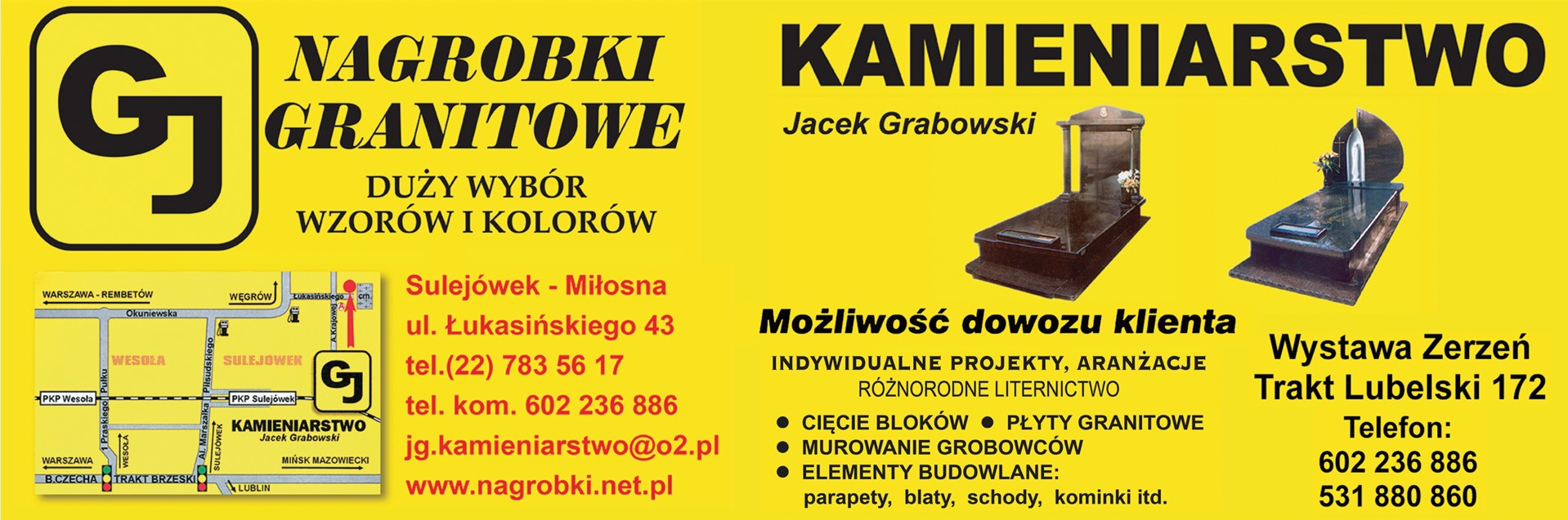 Kamieniarstwo Jacek Grabowski - kamieniarstwo SULEJÓWEK kamieniarstwo SULEJÓWEK